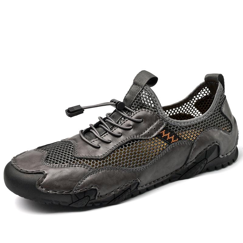 Fashion Summer Genuine Leather Men Sandals Leisure Beach Men Shoes High Quality Non-slip Breathable Sandals The Men's Sandals Big Size46