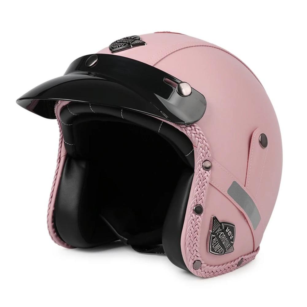 Vintage Semi Open Motorcycle Helmet Motocross Motorcycle Accessories 3/4 Motorcycle Helmet Open Face Men Women Cycling Goggles