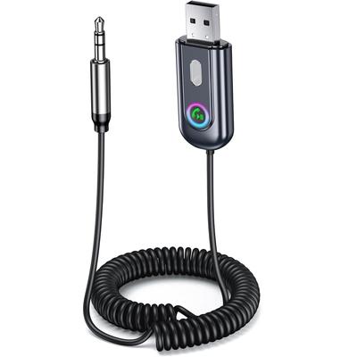 Odbiornik Bluetooth AUX, TEOOT, Odbiornik Bluetooth, Samochodowy odbiornik Bluetooth z gniazdem 3,5 mm, Wtyczka audio i