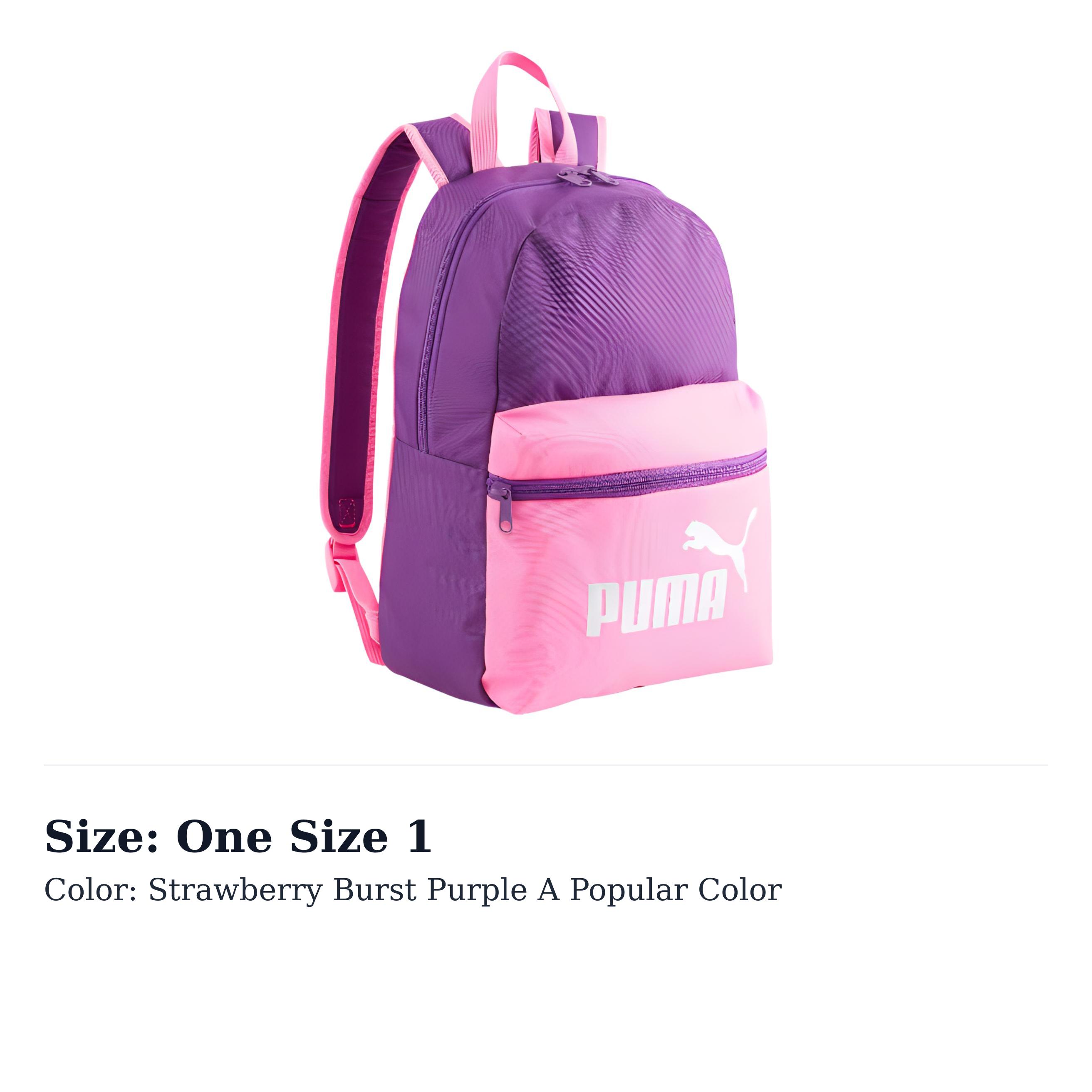 PUMA Polyester Phase Backpack Small Womens Strawberry Blast Purple Trendy Color 079879-03 One Size 1