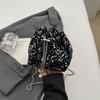 Fashion personalized sequined bucket bag shoulder bag trendy messenger dinner bag