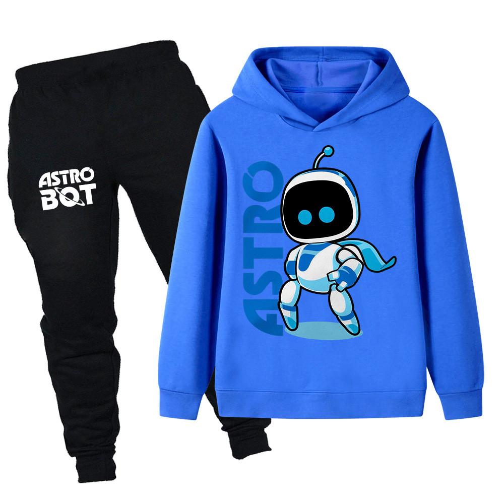 

PB1337 Kids Boys Girls Astro Bot Printed Long Sleeves Hoodie Trousers Sets 110cm