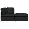 Modular Sofa with Ottoman Cushions Fabric Black