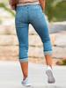 Księżniczka Czerwone Kolce: Rozciągliwe Jeansy Capri Skinny w Stylu Retro i Bardzo Rozciągliwe