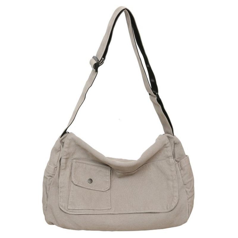 Neformální plátěná taška messenger Všestranná klopová taška s velkou kapacitou přes rameno na knihy pro studenty Nastavitelná crossbody taška pro muže a ženy