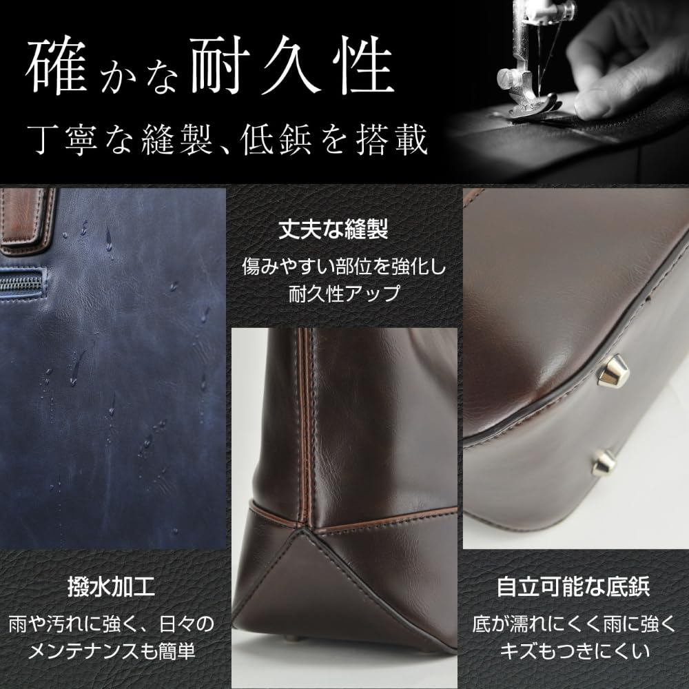 Sacro Tote Business Groß Steht auf seinem PU Hält A4-Größe Reißverschlussfach Schultergurt Perfekt für Job Business Schwarze Tasche, Herrentasche, Kapazität,