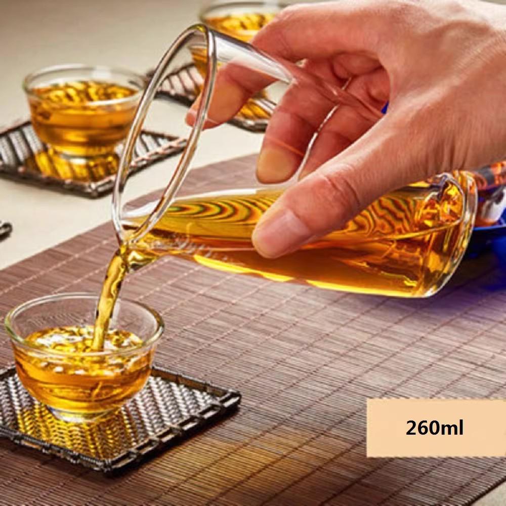 Thickened Borosilicate Glass Gongfu Tea Cup Set - Anti-Scald, Transparent, Uniform Divider