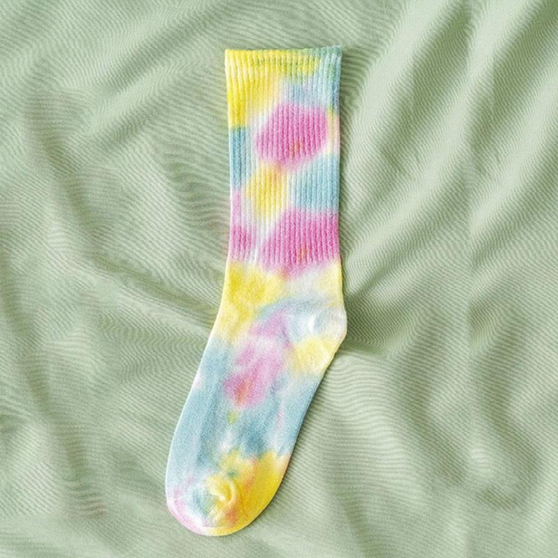 Men and Women Socks Cotton Tie-dye Skateboard Hiphop Tube Socks White Socks  Lace Socks for Women