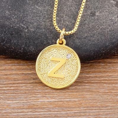 Nidin New Trendy Initial 26 Letters Pendant Charm Name Necklaces Cubic Zirconia Statement Jewelry Party Gifts For Women Men