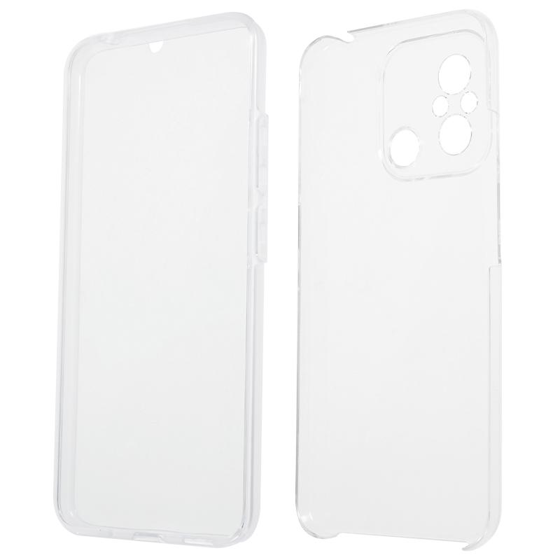 

For Xiaomi Redmi 12C 4G Clear Phone Cover TPU Frame+Acrylic Back+PET Screen Protector Phone Case A