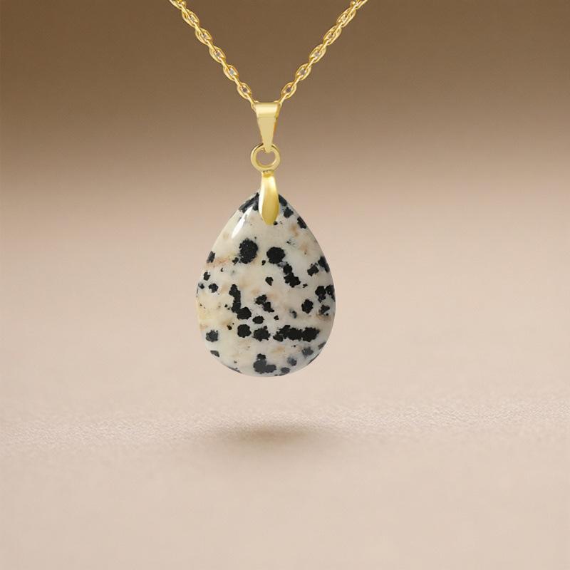 High quality hot selling natural crystal stone water drop pendant necklace jewelry simple fashion necklace merchandise jewelry