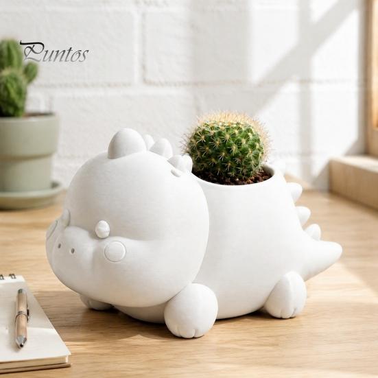 Kreativer Pflanzenhalter 3D-gedruckter Dinosaurier-förmiger Sukkulententopf, Niedlicher Pflanztopf für kleine Home-Office-Dekoration, Kaktus Mini-Pflanzen, Dekorativer Schreibtisch