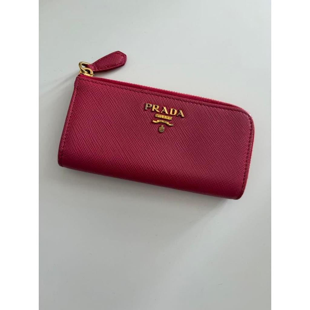Used PRADA Saffiano Key Case Pink