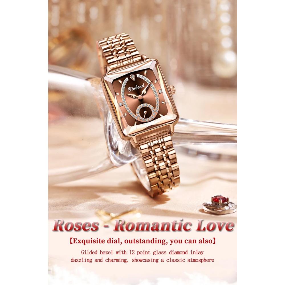 UTHAI Ladies' Watches Luxurious and High-End Waterproof Steel Strap Wristband Fashionable and Trendy Quartz Watches Clock Gifts