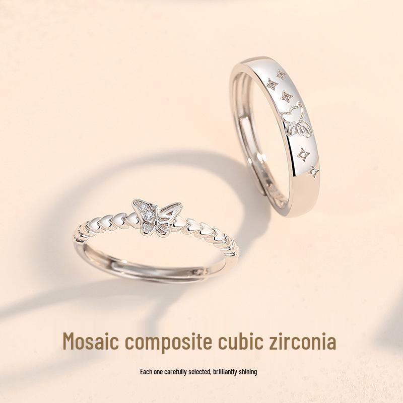 Tichya Butterfly Best Friend Adjustable Ring - S925 Sterling Silver, Fashionable & Versatile