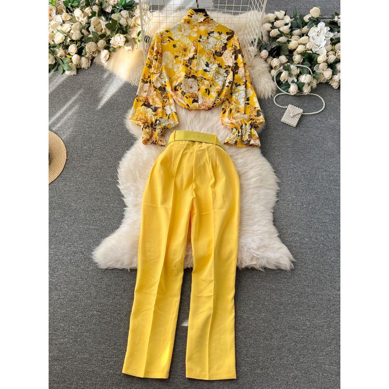 Niche Style Fashionable Spring Elegant All-Match Suit Pants Shirt