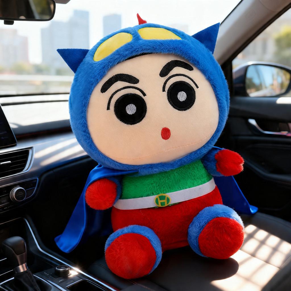 Superman Crayon Shin Chan Plush Toy With Shortpile Fabric For Kids Room Decor And Collecting