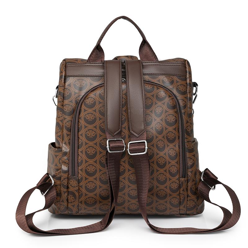 Anti-Theft Backpack Print Women's Commuter Large Capacity Travel Backpack Student Schoolbag