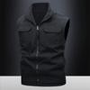 Direct sales M-8XL large size men's outdoor fishing tooling casual double-sided vest young and middle-aged stand-up collar