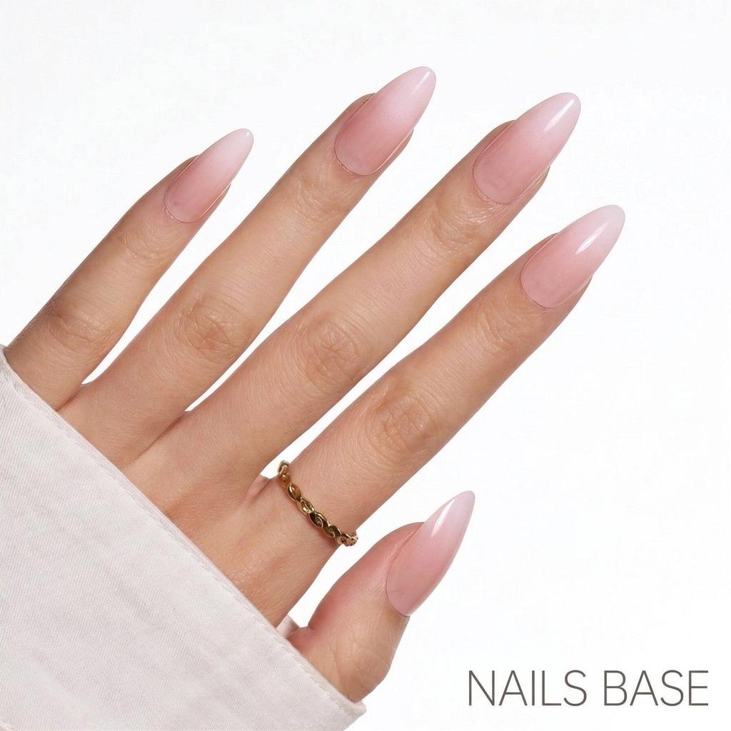Hochwertige tragbare künstliche Nägel im Mandel-Nude-French-Stil – mittellange und lange Nagelspitzen