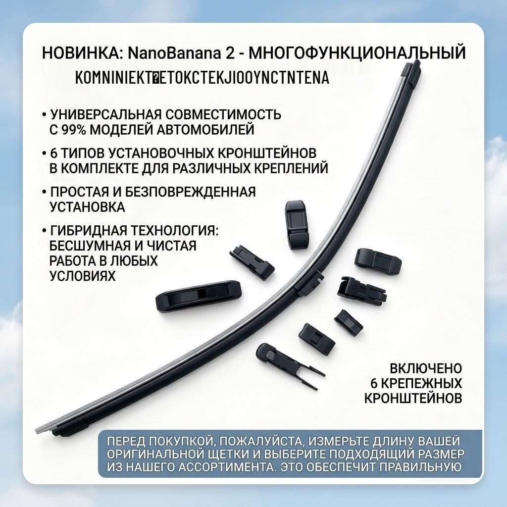 

Universal Car Wiper Blades Set with Multiple Connectors - Fits 99% of Cars 450mm Single Blade + Multi-head