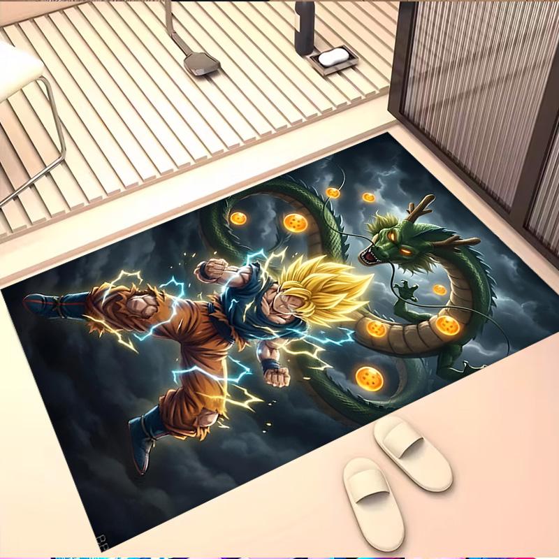 DRAGON BALL Print Rug, Washable Floor Carpet, For Entryway Dorm Laundry Room Office Study, Home Decor Birthday Christmas Gift