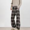 Amerikanische Retro-Karos-Freizeit-Jogginghosen Herren Frühling und Herbst Paare Lockerer Fauler Stil Gerade Weiter Beinform Sportliche Bodenwischerhosen
