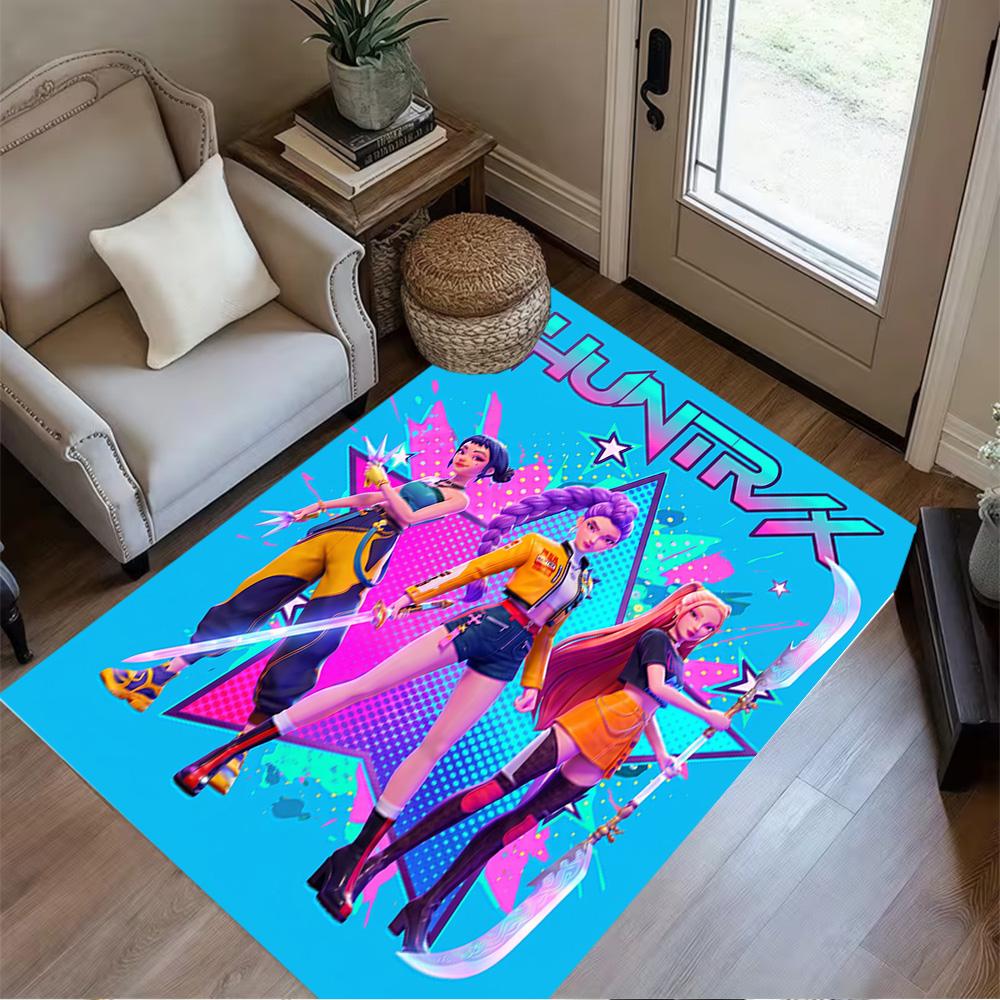 K-pop Demon Hunters Area Rug Suitable for Game Room Decorate room Dormitory Dining Room Anti-slip Rug Office home decor Gift for Festivals