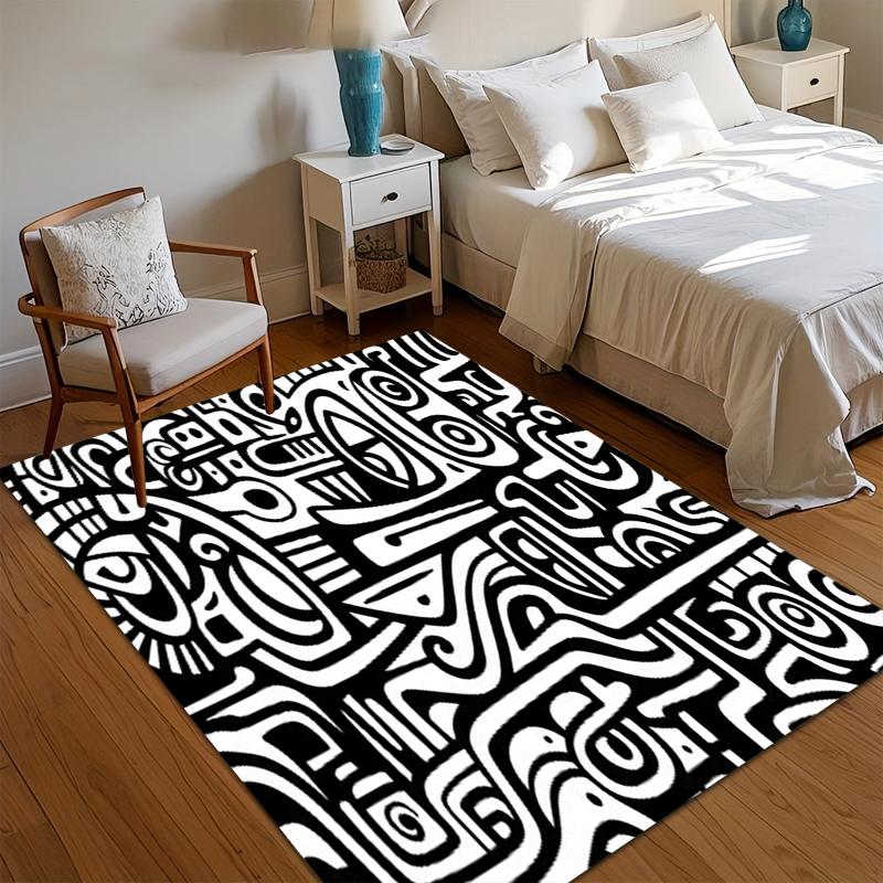 

Black & White Carpet Abstract Pattern Home Entrance Rugs Carpets for Living Room Washroom Floor Mat Bedroom Decor Alfombra Gift 40x60CM