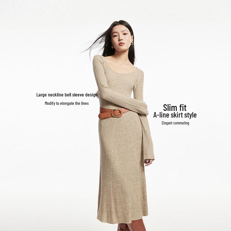 Veromoda Flare Sleeve Knit A-Line Midi Dress