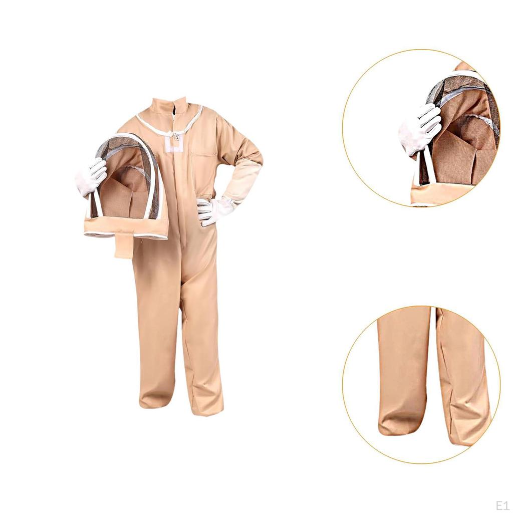 Bee Outfit with Beekeeper Gloves and Fencing Ventilated Cotton Sting Proof Suit
