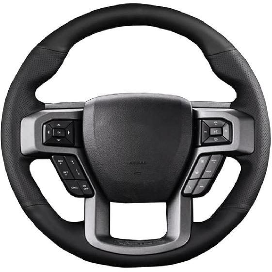 

Подходит для Ford F-150 F150 2015-2017, Чехол на руль ручной работы, Чехол на руль для автомобиля, Защита руля, Кожа Blue Line
