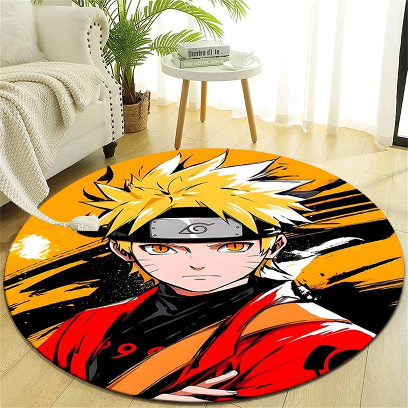 1pc NARUTO (4) Design Printed Area Round Carpet for Bedroom Living Room Home Decor Rugs Mat Non Slip Mat Rug for Bedside