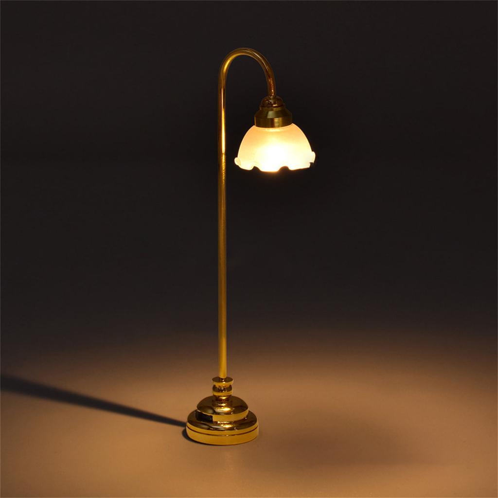Flower Lamp Floor Lamp Light Pretend Play for Kids Role Furniture Model Toy 1:12 Scale Vintage Floor Lamp PlayHouse