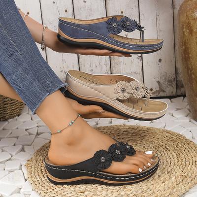 Mode Damen Keilabsatz Hausschuhe 2024 Neue Sommer Mode Sandalen für Damen Flip Flops Plateau Hausschuhe Pantoletten Damen Zapatos De Mujer