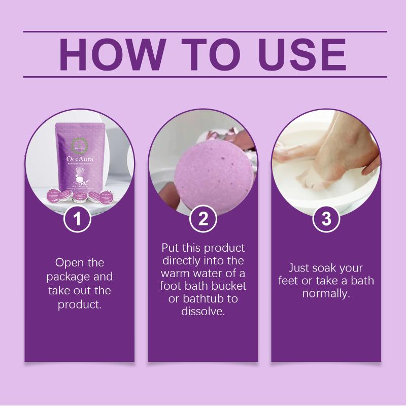 Oceaura Lavender Aromatherapy Shower Tablets Gentle Clean Nourish Skin Fresh Fragrance Long-Lasting Body Care