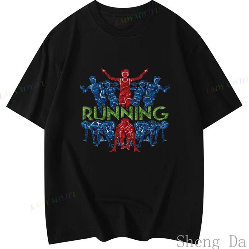 Camisetas Run Athletics Running T Shirt Outdoor Clothing Summer Short Sleeve Crew Neck Casual Sport T Shirts