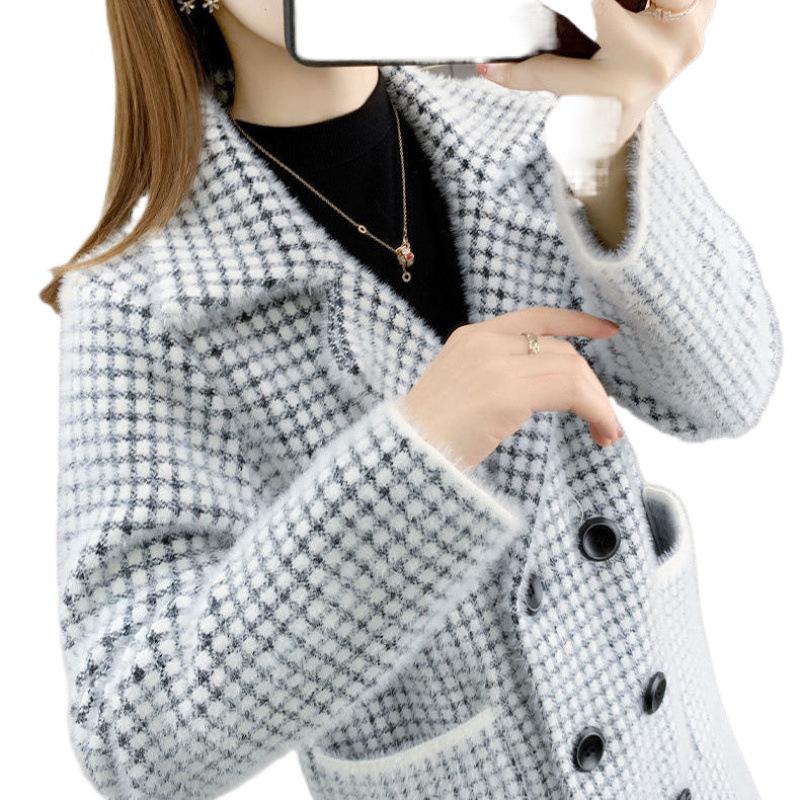 Nouveau Cardigan Tricoté Mi-Long Ample Épais pour Femme Automne/Hiver: Manteau pull grande taille pour mère