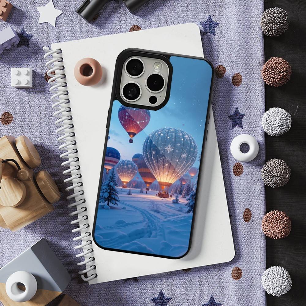 Romantic Hot Air Balloon Case For iPhone 13,12,11,16,15,17,14,Pro,Max,Plus,Mini, For Magsafe,Magnetic Wireless Charging