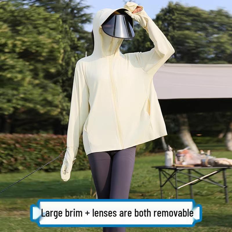 

Летняя женская одежда от солнца UPF50+ из тонкого ледяного шелка с перчатками L (40-65 kg)