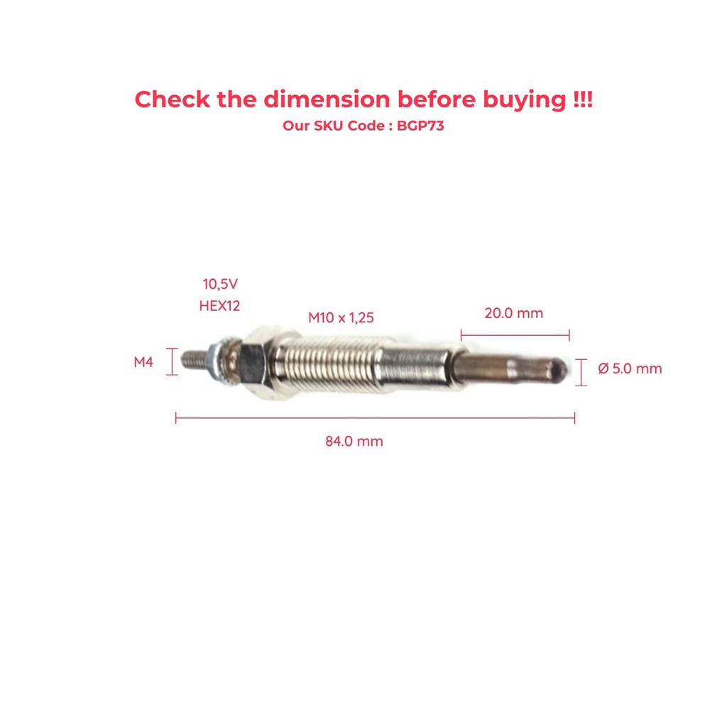 ESC Auto Parts EGP73 1 Piece Heater Glow Plug 10.5 Volt OK04S18140A for Kia Sportage Besta Mazda 626 Fast Shipment Free Shipment