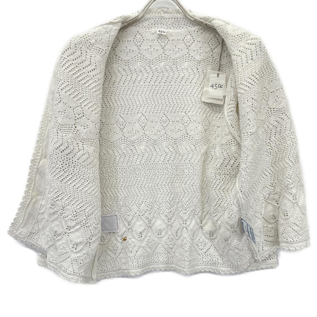 45R 70480011 White Lace Knit Cardigan Tops 03 whiteUsed