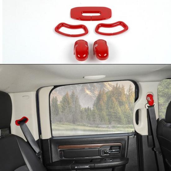 5x Interior Seat Belt Buckle Decor Cover Trim Bezel For Dodge RAM 1500 2010-2017 красный