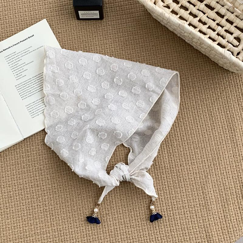 

Летний женский пасторальный платок, новый многоцелевой платок-треугольник в горошек, женский шарф, сложенный платок на голову, повязка на голову