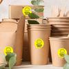 500pcs/roll Yellow Smile Face Sticker Thank You Circle Label Sticker Office Stationery 2.5cm