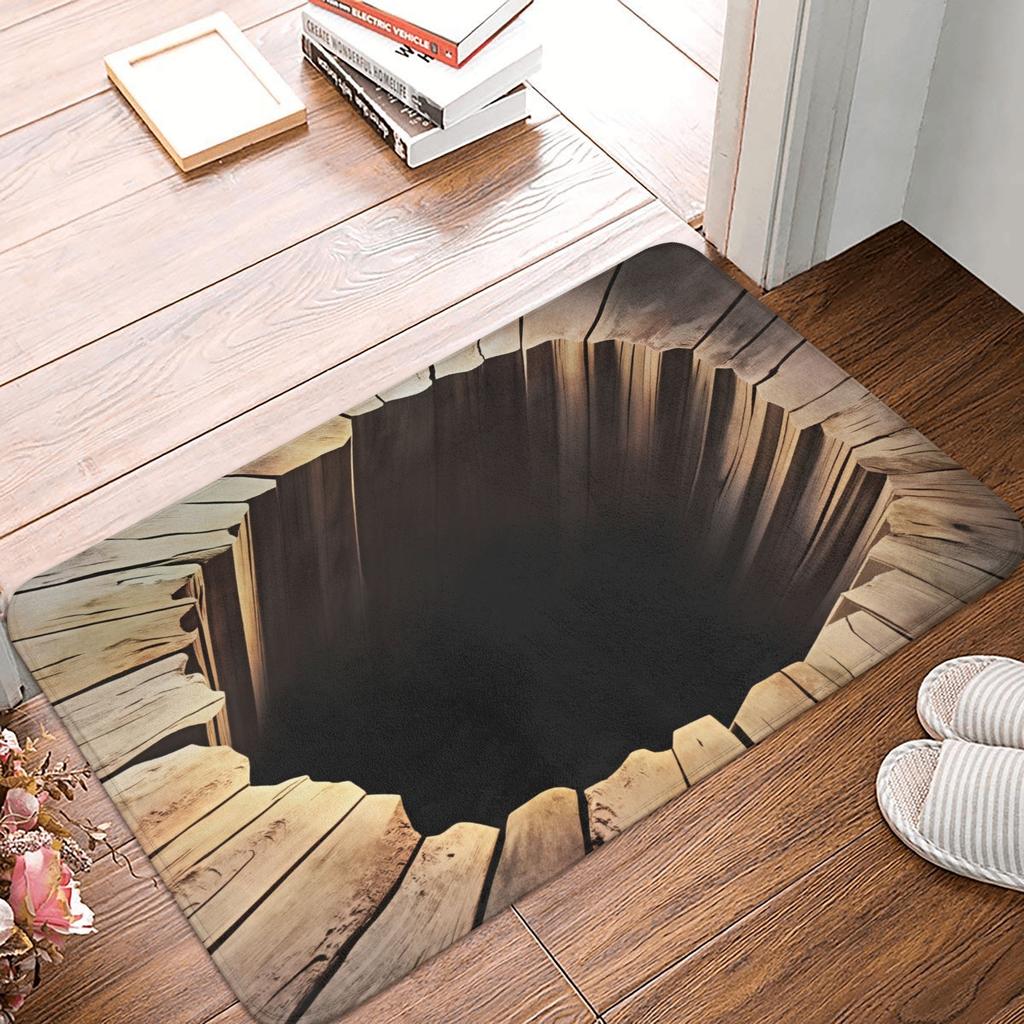 3D Optical Illusion Bear Doormat Non-Slip Bath Kitchen Mat Living Room Floor Door Entrance Carpet Rug
