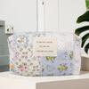 Quilted Cosmetic Organizer Bag Aesthetic Floral Makeup Bag Portable Makeup Pouch Lightweight Versatile for Vacation