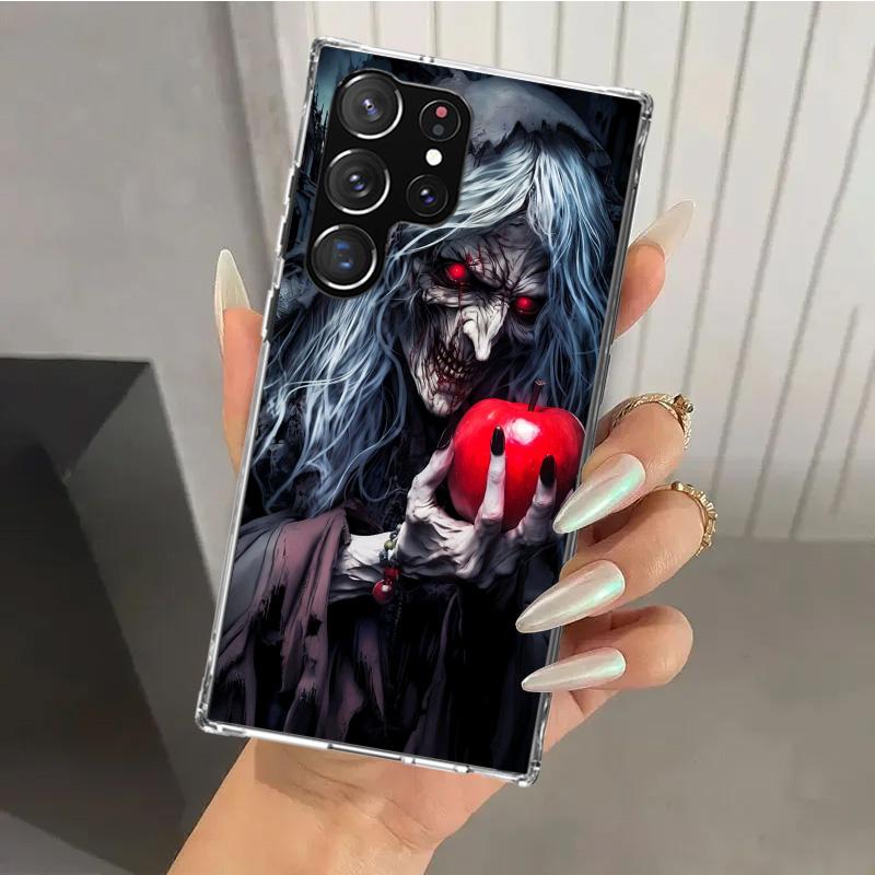 Halloween Moon Witch Horror Phone Case for Samsung Galaxy S26 S24 S23 Ultra S25 Edge S22 S21 Plus S20 FE + Soft Print Shell Fund