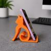 Stable Phone Support Cute Cat Stand Curled Tail Kitty Desk Holder for Cell Black Dock Tablet, 3D Printed Universal Stand Office Bedroom, Gift Lovers