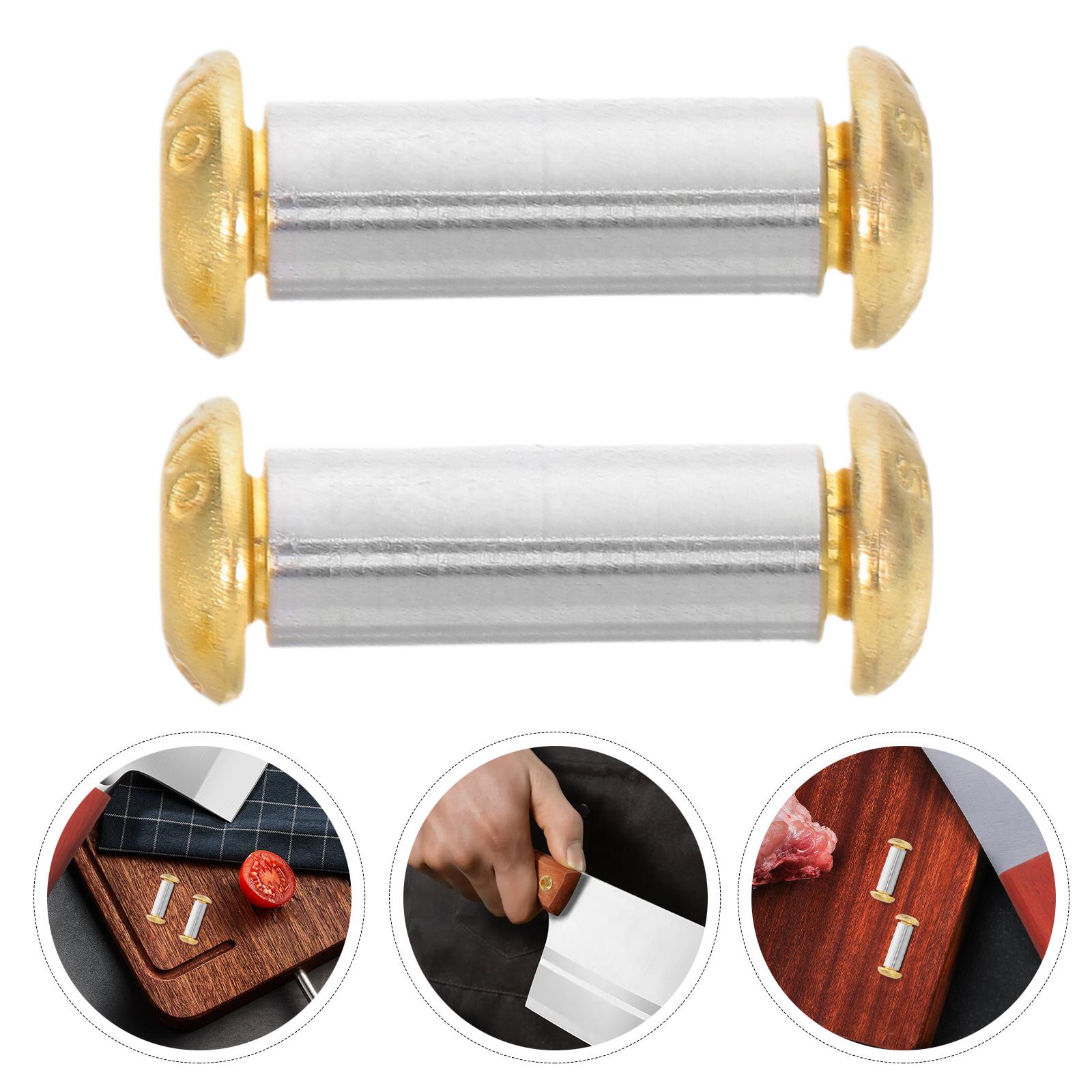 2 шт. Латунная Рукоятка Ножа Сплошные Металлические Заклепки С Круглой Головкой Для Самодельного Изготовления Ножей Ремонта Кухонных Шеф-Ножей Фурнитура Полые Заклепки 2X0.5X0.5CM